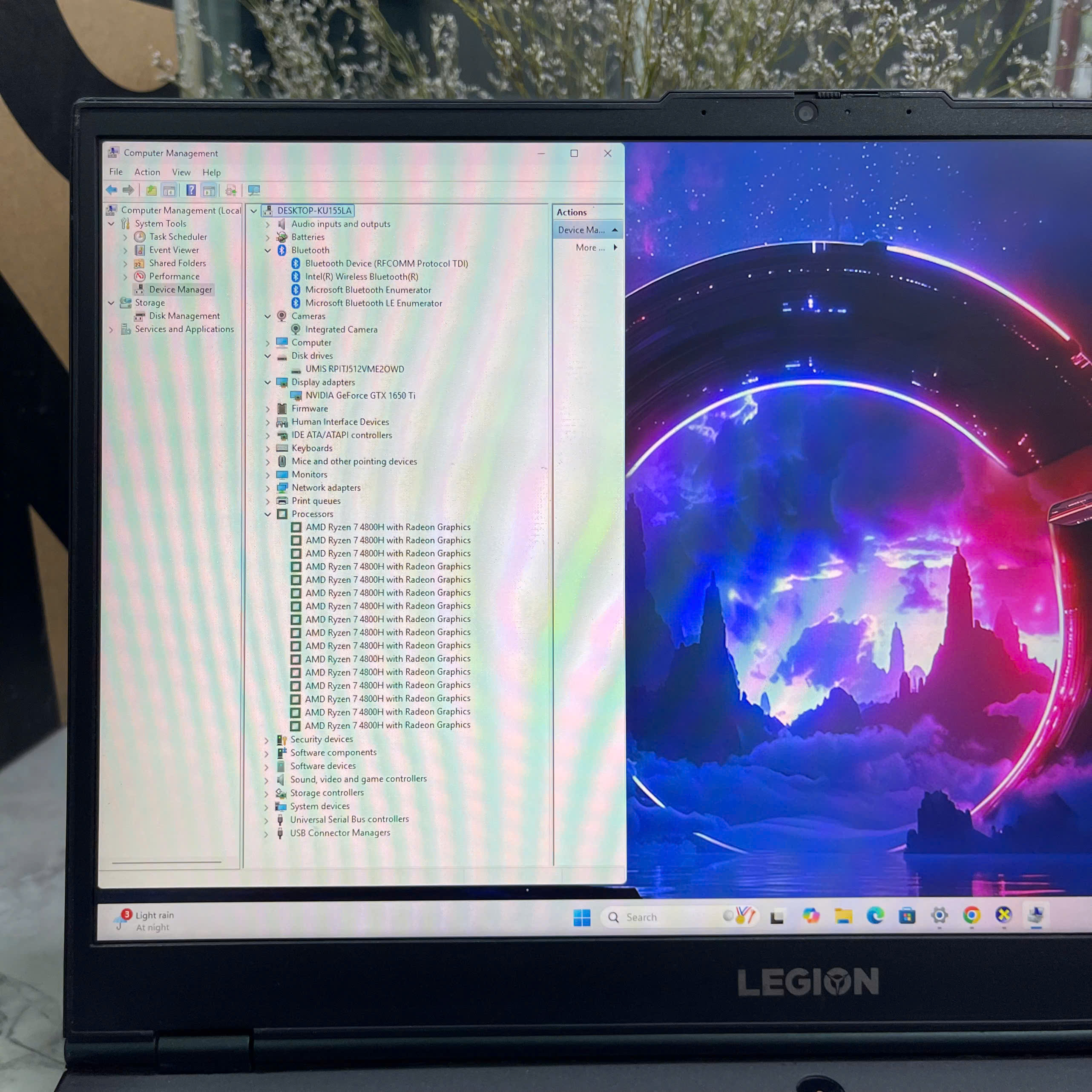 Lenovo Legion 5 15ARH05 Ryzen 7 4800H Ram 16Gb Ssd 512Gb  VGA GTX 1650Ti (4GB GDDR6) Màn Hình 15.6 Inch Fhd IPS 120Hz 100% sRGB