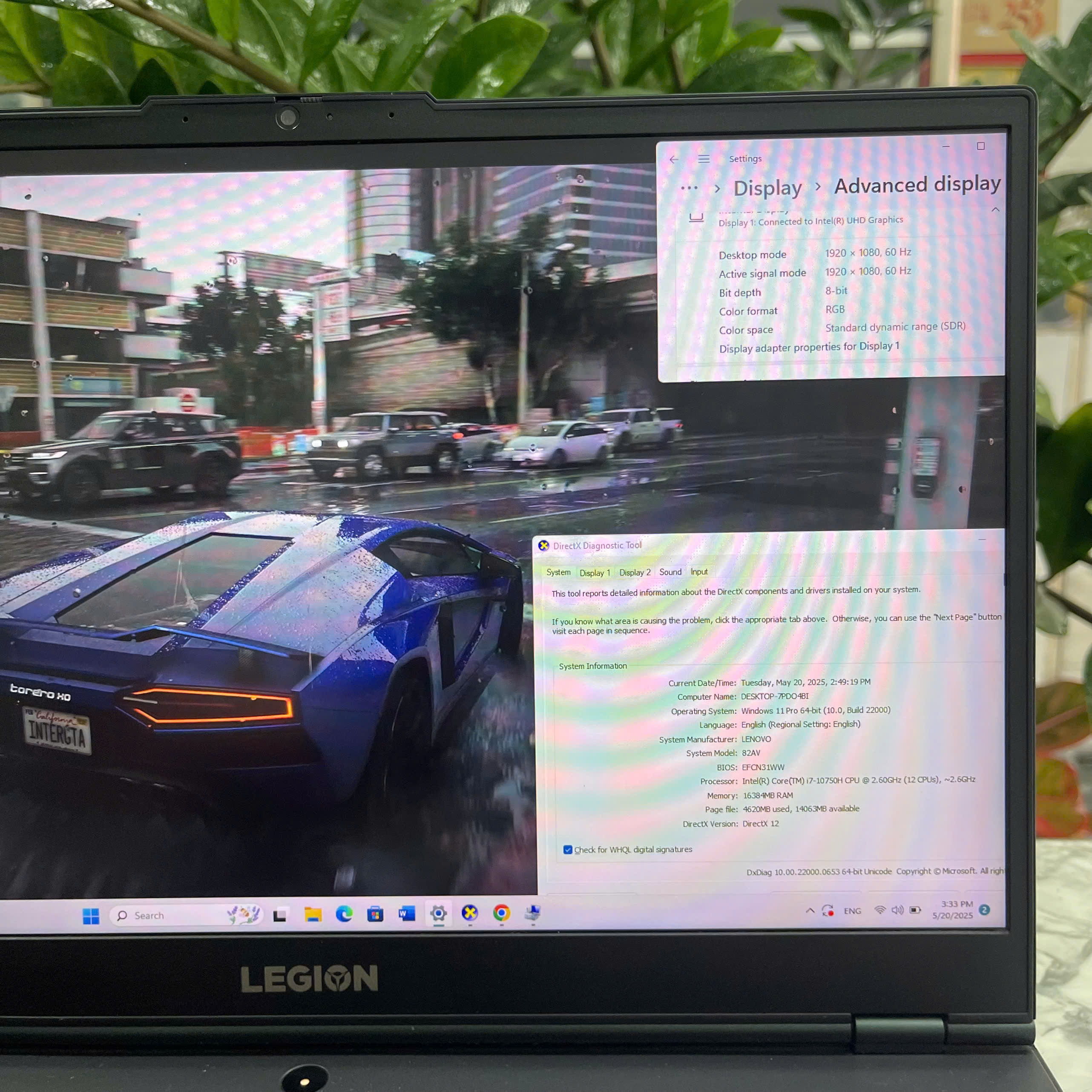 Lenovo Legion 5 Y7000 2020 Core I7-10750H Ram 16GB  Ssd 512GB  GTX 1650 4GB GDDR6 Màn Hình : 15.6 Inch FHD IPS 