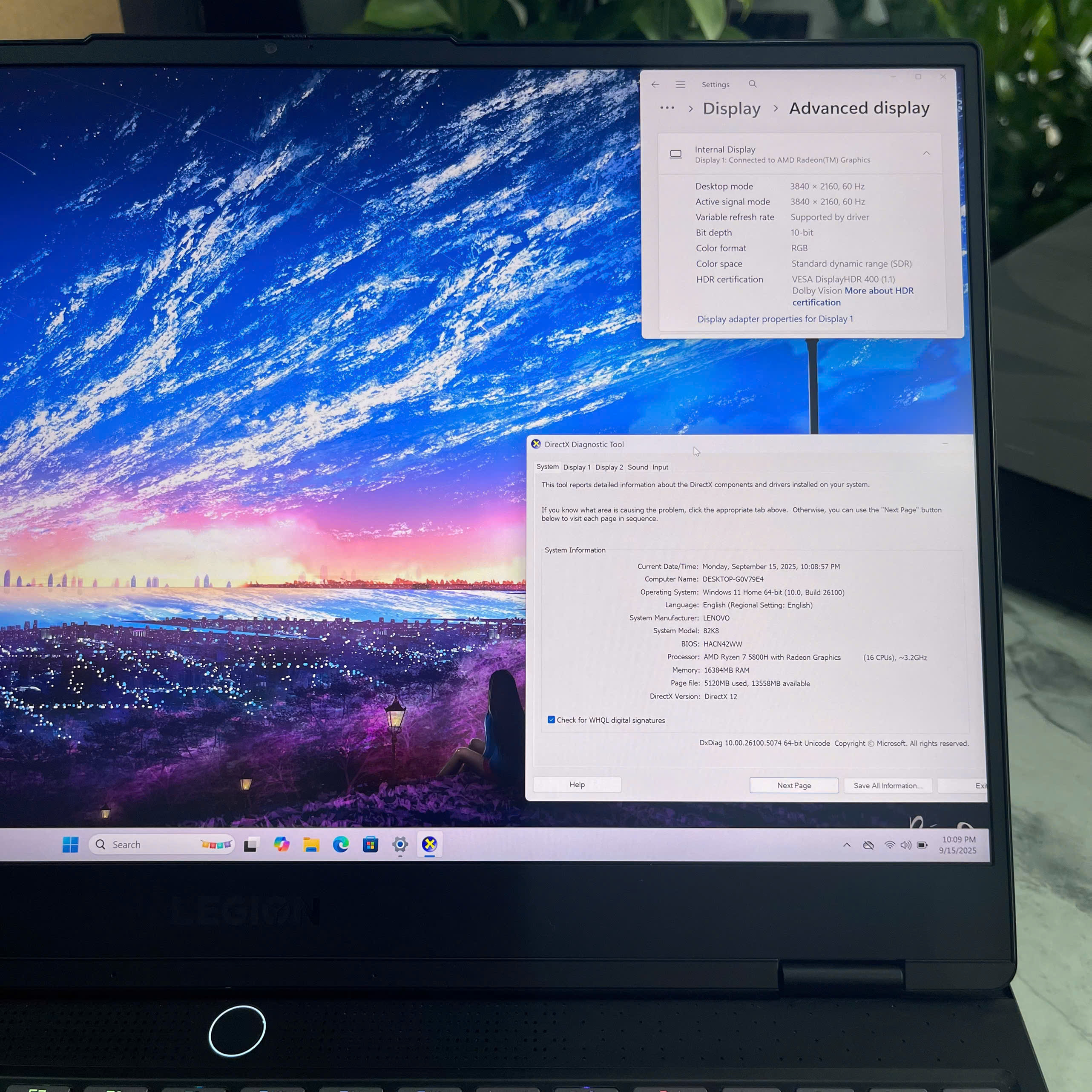 Lenovo  Legion S7 15ACH6 Máy LikeNew Ryzen 7 5800H RAM 16GB SSD  512GB RTX 3060 6GB Màn Hình : 15.6" 4K 60Hz 