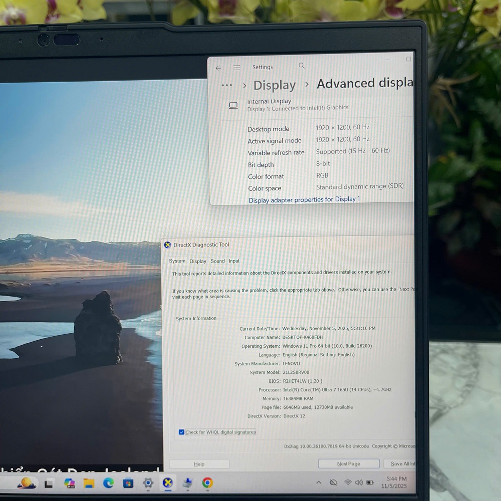 Lenovo ThinkPad L14 Gen 5 Ultra 7-165U RAM 16GB SSD 512GB MÀN HÌNH : 14 Inch WUXGA IPS 400nits