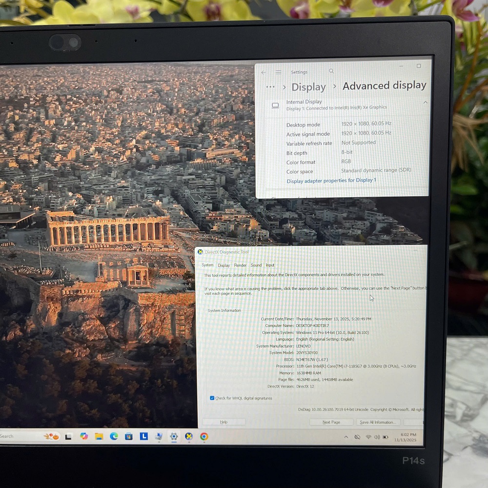 Lenovo Thinkpad P14s Gen 2 CORE I7-1185G7 RAM 16GB SSD 512GB Quadro T500 4GB MÀN HÌNH : 14 Inch FHD IPS Touch 