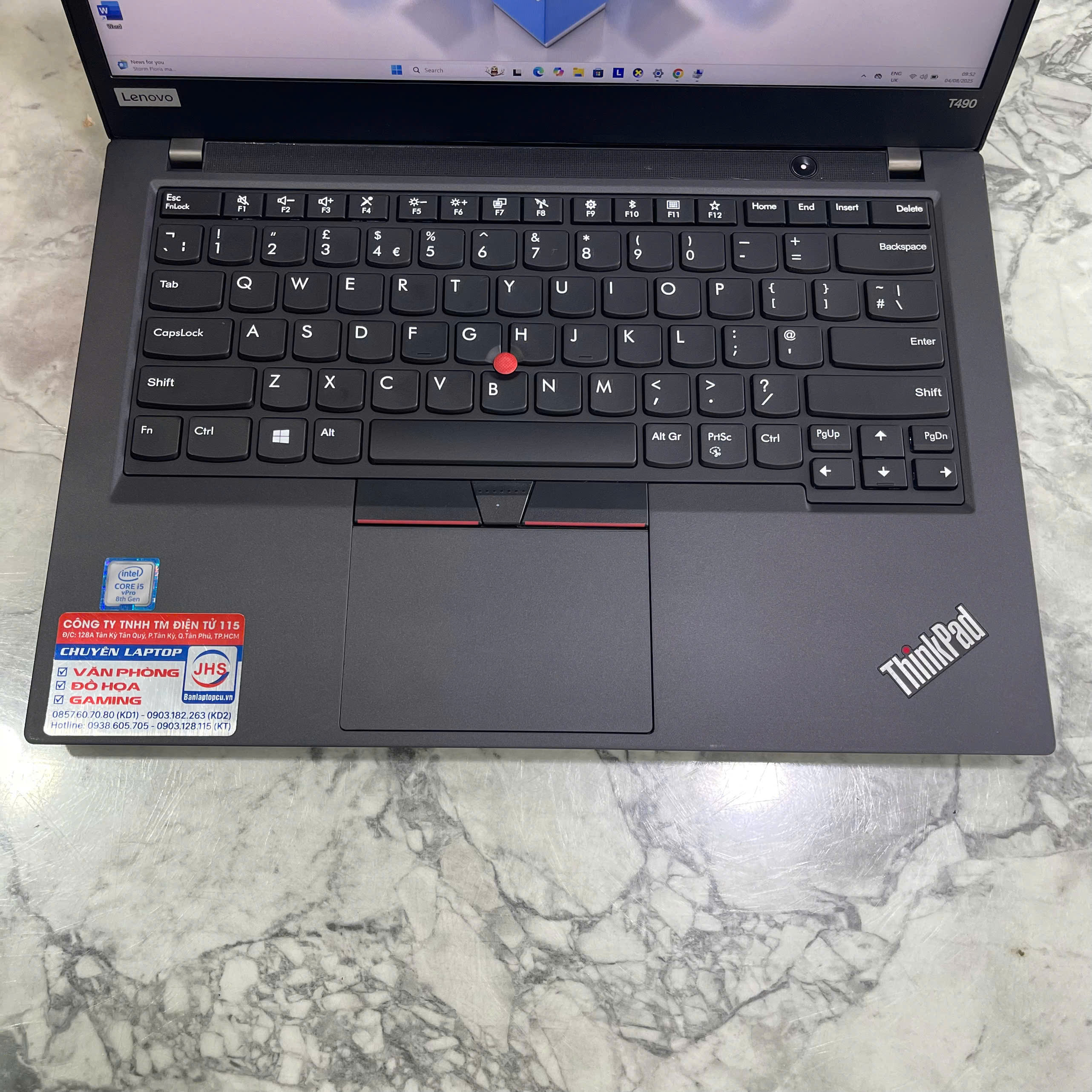 Lenovo ThinkPad T490 Core I5-8365U Ram 16GB Ssd 256GB Màn Hình : 14.0 Inch FHD IPS
