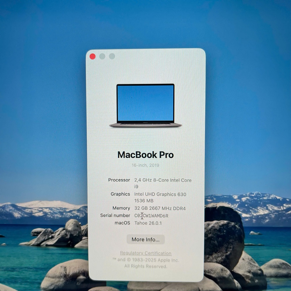 MacBook Pro 2019-16 Inch CORE I9 RAM 32GB SSD 500GB Radeon Pro 5500M 4GB Touch Bar - Silver 