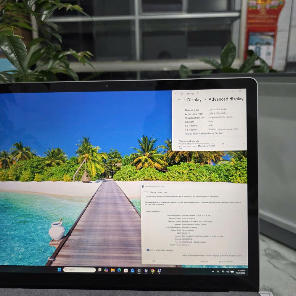 Microsoft Surface Laptop 5 Intel Evo CORE I7-1265U RAM 16GB SSD 512GB MÀN HÌNH : 13.5" Inch QHD Touch Screen
