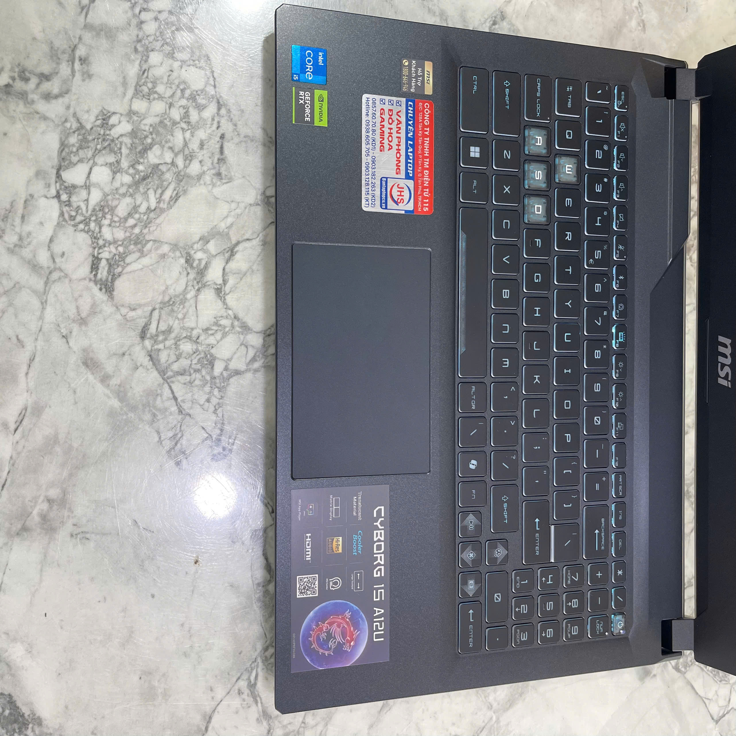 MSI Cyborg 15 A12UCX (BẢO HÀNH HÃNG 4 NĂM) Core I5-12450H RAM 16GB SSD 512GGB RTX 2050 4GB MÀN HÌNH : 15.6 Inch FHD IPS 144Hz