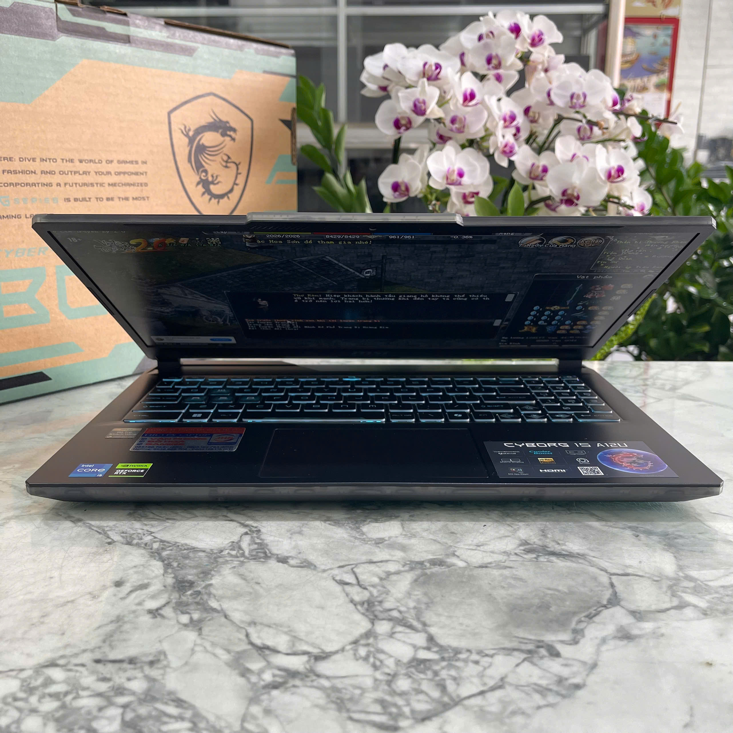 MSI Cyborg 15 A12UCX (BẢO HÀNH HÃNG 4 NĂM) Core I5-12450H RAM 16GB SSD 512GGB RTX 2050 4GB MÀN HÌNH : 15.6 Inch FHD IPS 144Hz