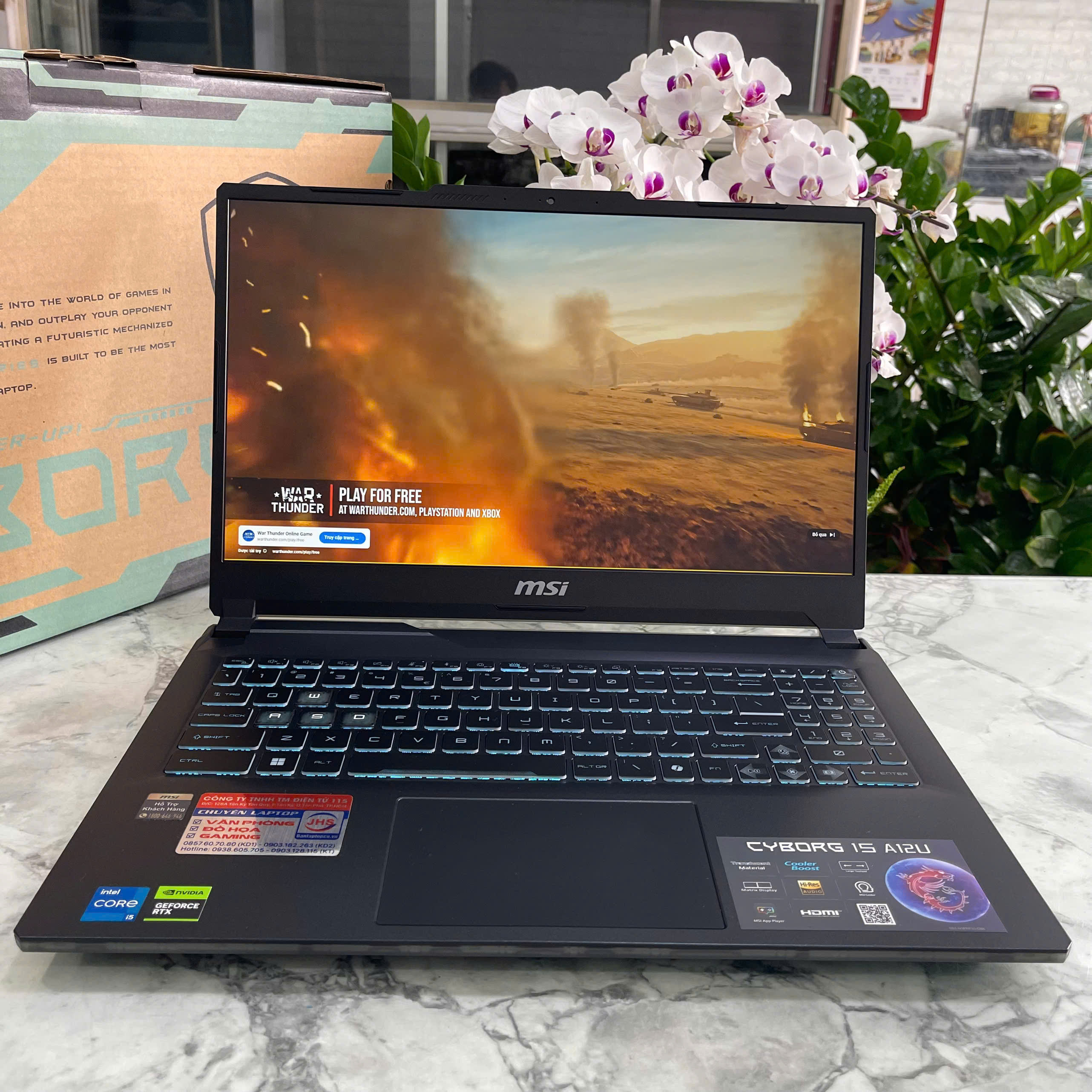 MSI Cyborg 15 A12UCX (BẢO HÀNH HÃNG 4 NĂM) Core I5-12450H RAM 16GB SSD 512GGB RTX 2050 4GB MÀN HÌNH : 15.6 Inch FHD IPS 144Hz