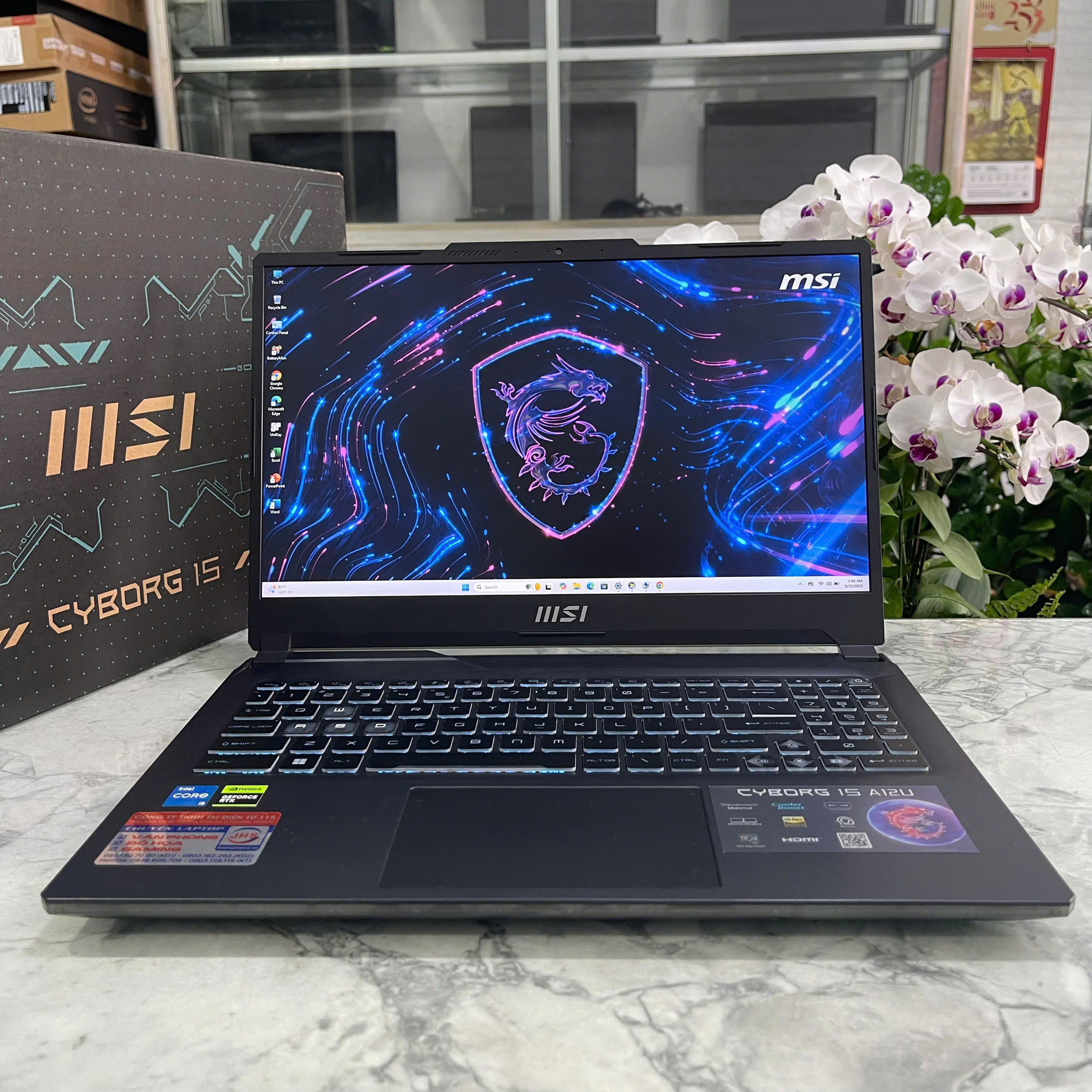 MSI Cyborg 15 A12UCX Máy Like New Core I5-12450H RAM 16GB SSD 512GGB RTX 2050 4GB MÀN HÌNH : 15.6 Inch FHD IPS 144Hz