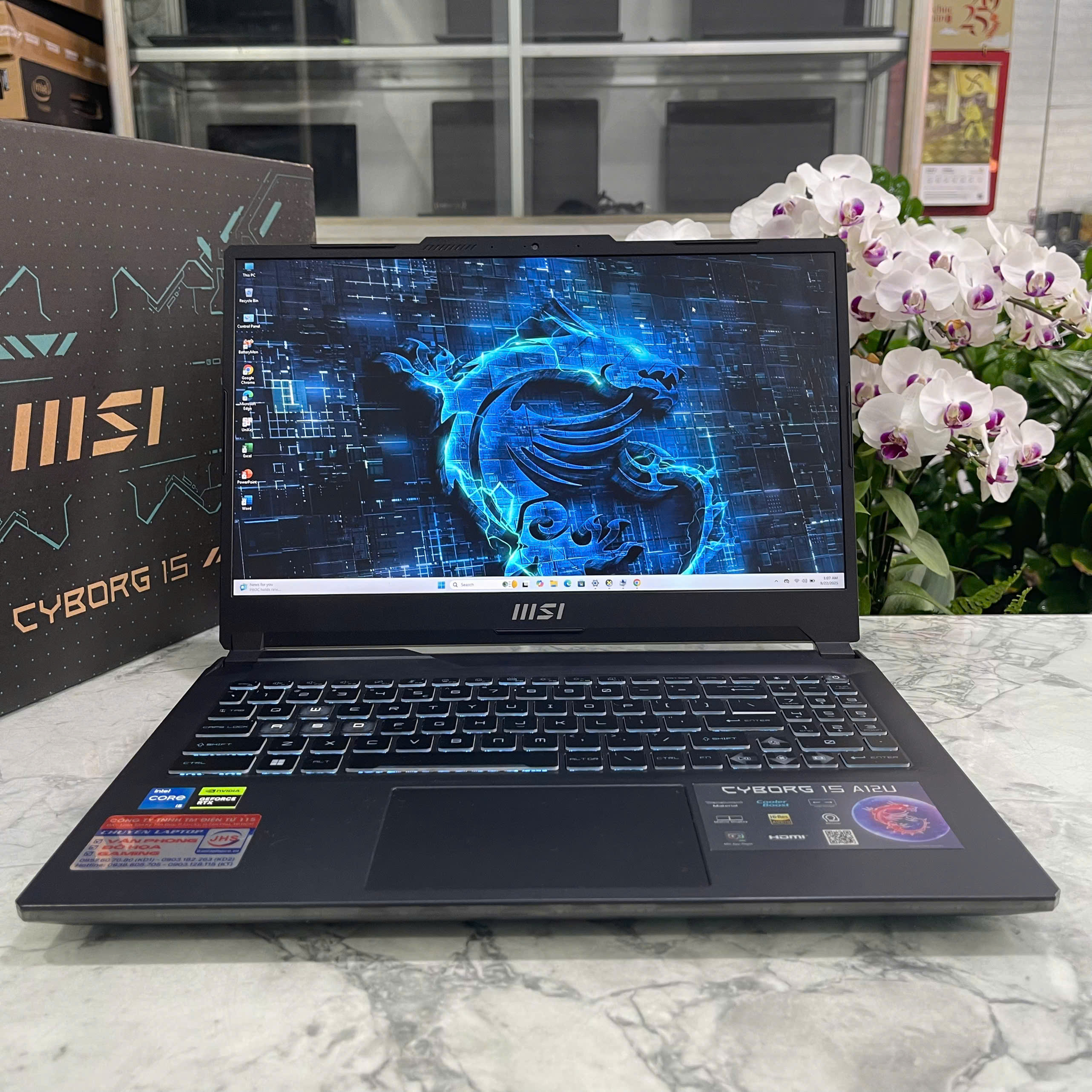 MSI Cyborg 15 A12UCX Máy Like New Core I5-12450H RAM 16GB SSD 512GGB RTX 2050 4GB MÀN HÌNH : 15.6 Inch FHD IPS 144Hz