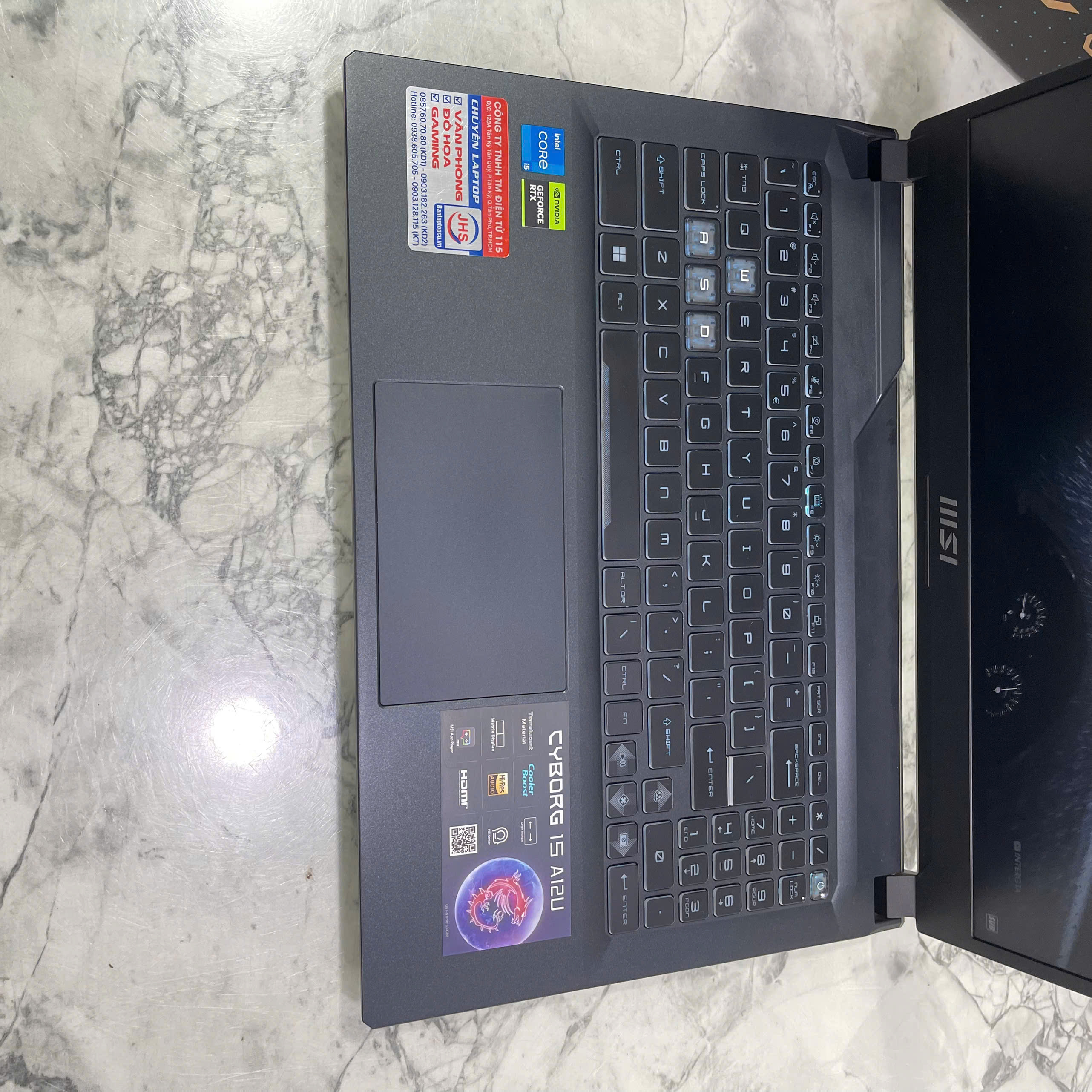 MSI Cyborg 15 A12UCX Máy Like New Core I5-12450H RAM 16GB SSD 512GGB RTX 2050 4GB MÀN HÌNH : 15.6 Inch FHD IPS 144Hz