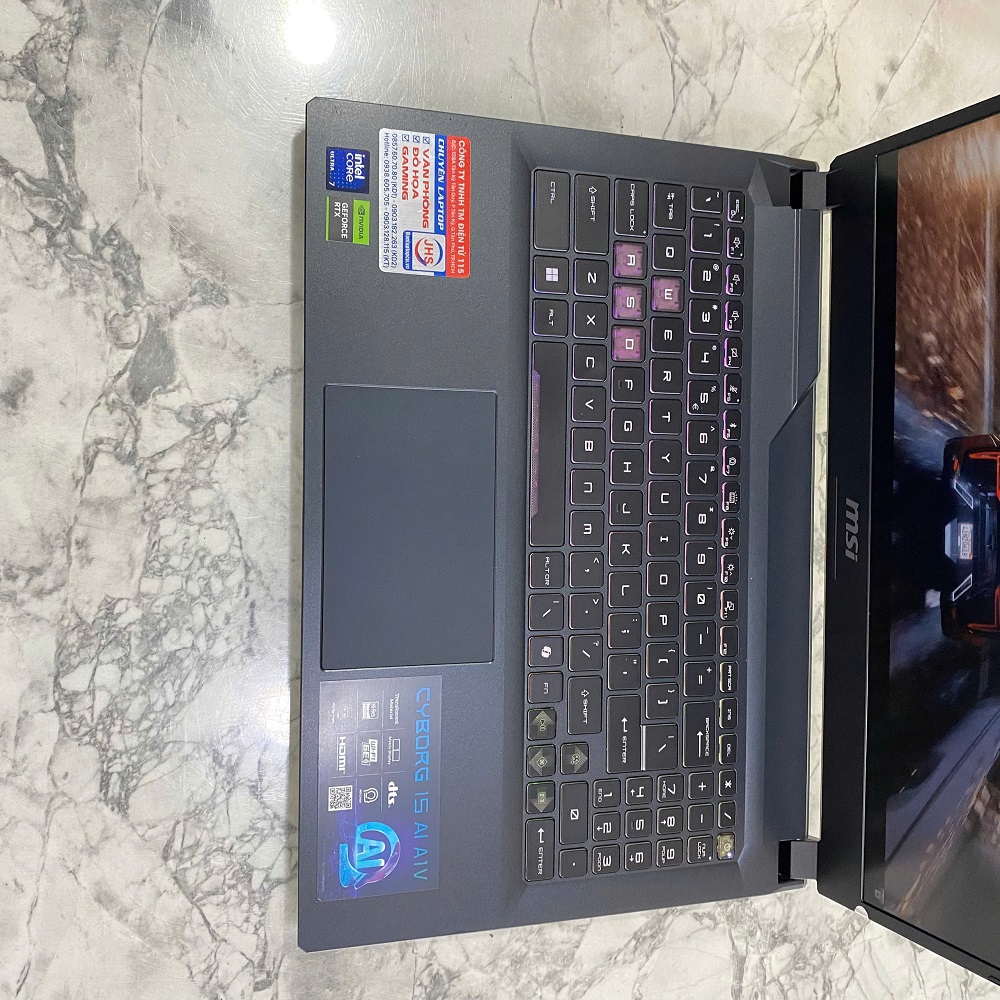  MSI CYBORG 15 AI A1VEK  Ultra 7-155H RAM 16GB SSD 512GB RTX 4050 6GB Màn Hình 15.6 Inch FHD 144Hz