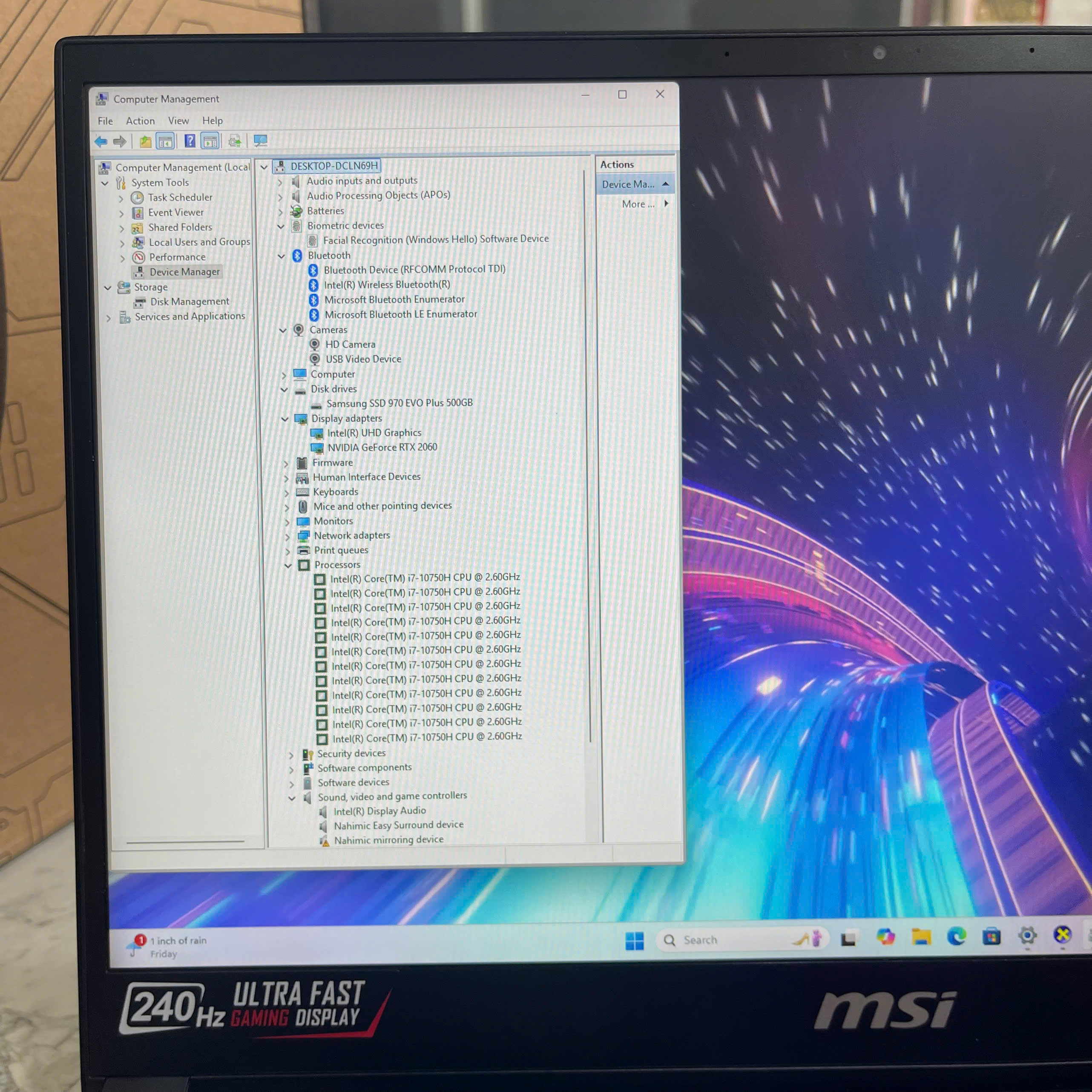 MSI GS66-Stealth 10SE Core I7-10750H Ram 16GB Ssd 512GGB RTX 2060-6GB Màn Hình : 15.6 Inch FHD 240Hz