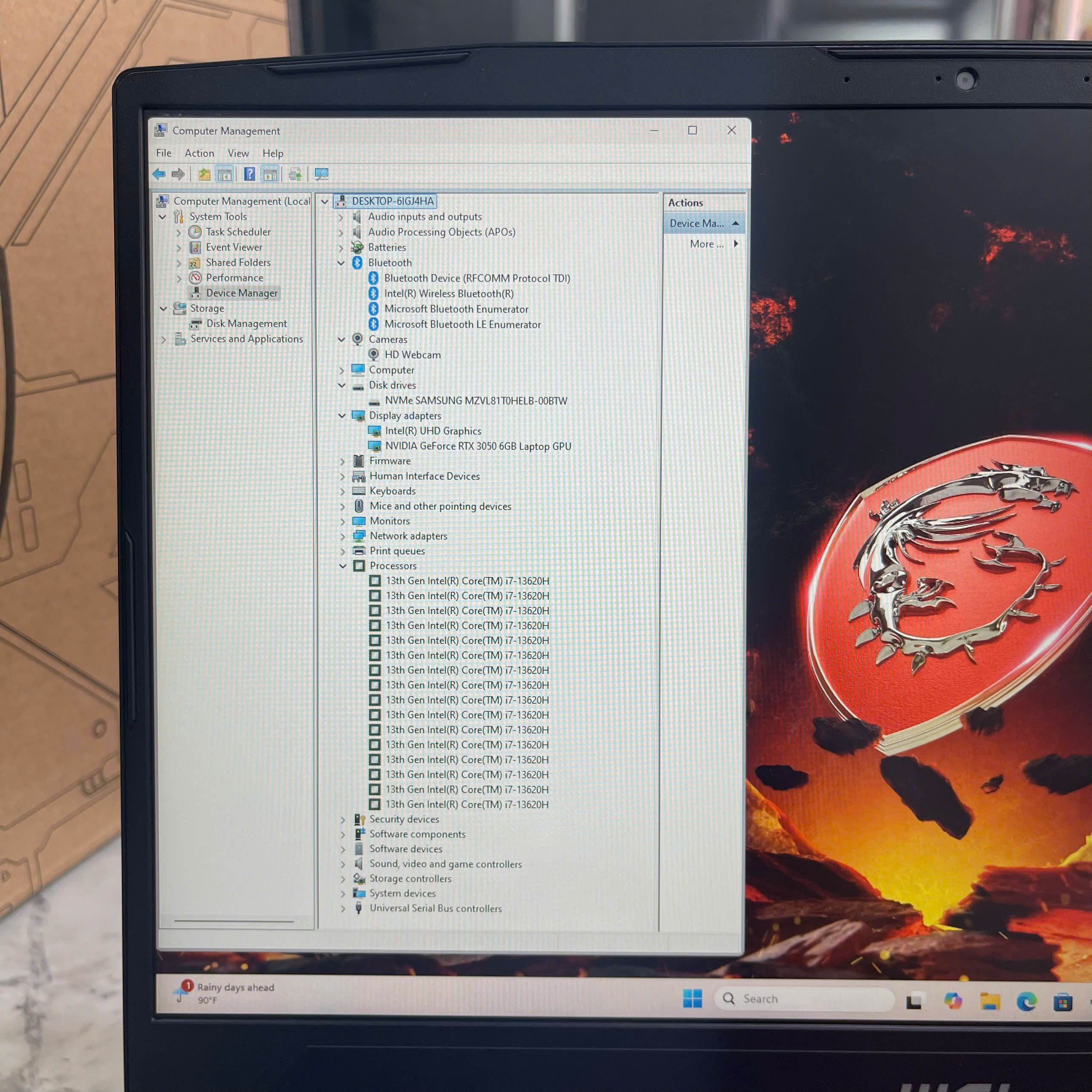  MSI Katana 15 B13UDXK  Máy LikeNew Core I7-13620H Ram 16gb Ssd 1.000gb Card RTX 3050 6GB GDDR6 Màn Hình 15.6 Inch IPS Fhd 144Hz