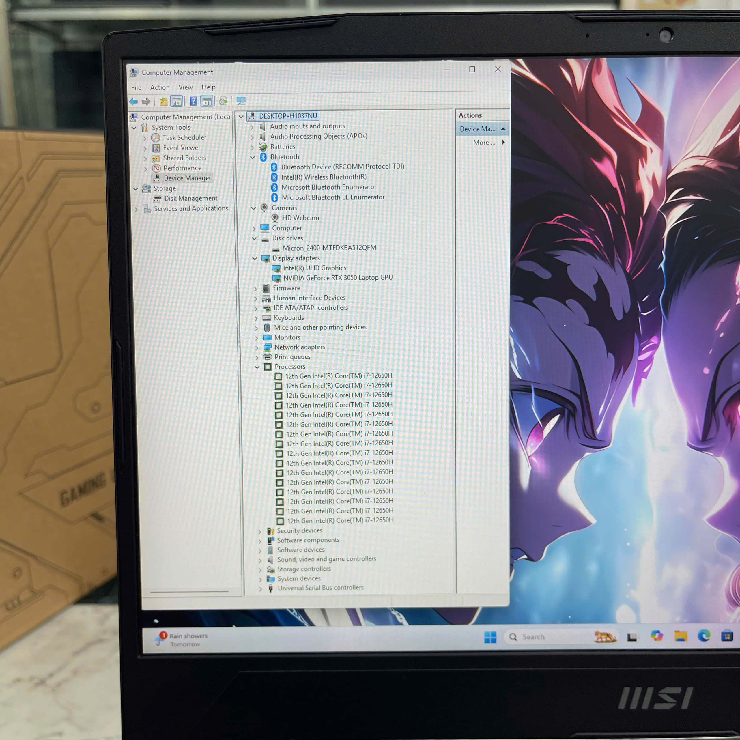  MSI Katana GF66 12UCK  Core I7-12650H Ram 16gb Ssd 512gb Card RTX 3050 4GB GDDR6 Màn Hình 15.6 Inch IPS Fhd 144Hz
