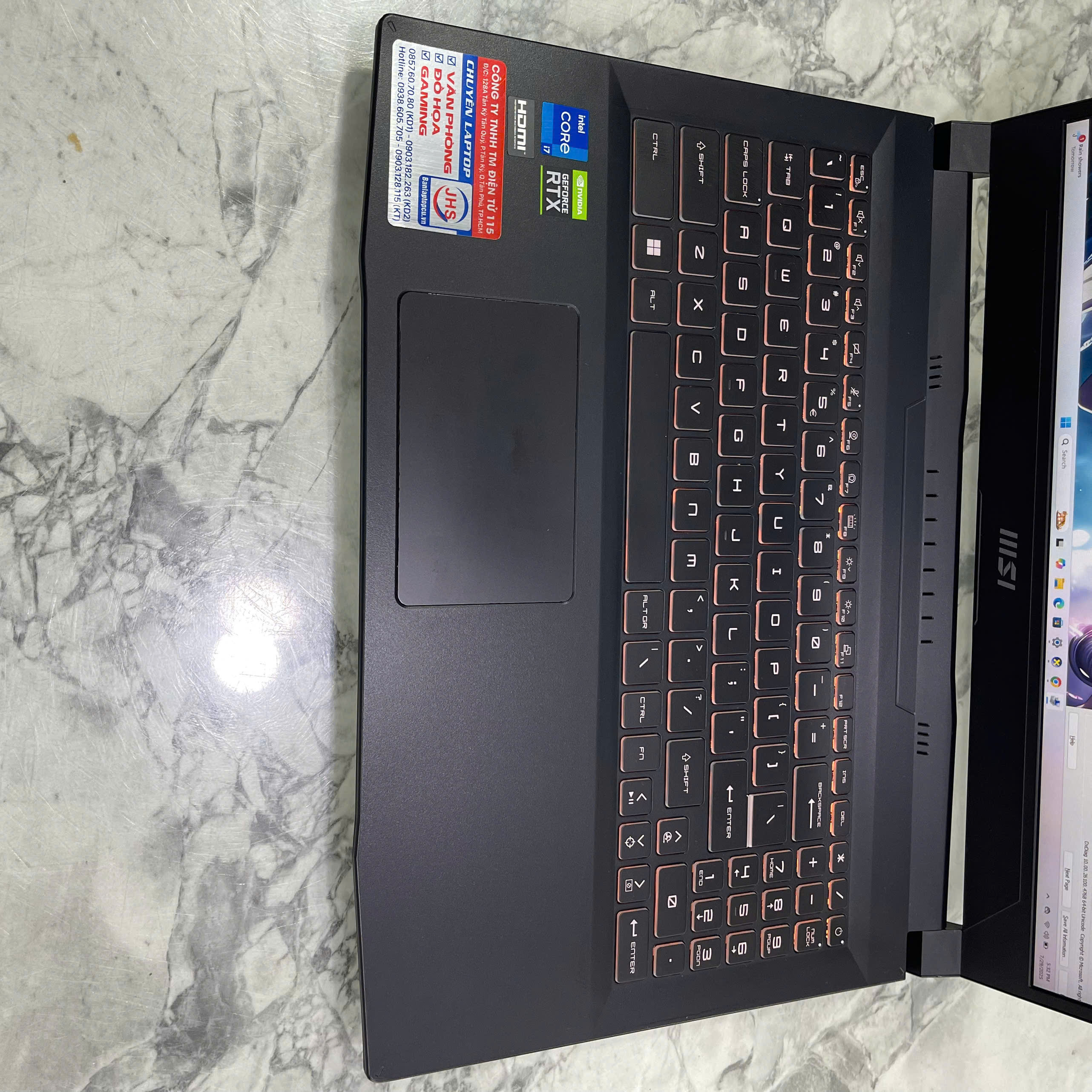  MSI Katana GF66 12UCK  Core I7-12650H Ram 16gb Ssd 512gb Card RTX 3050 4GB GDDR6 Màn Hình 15.6 Inch IPS Fhd 144Hz