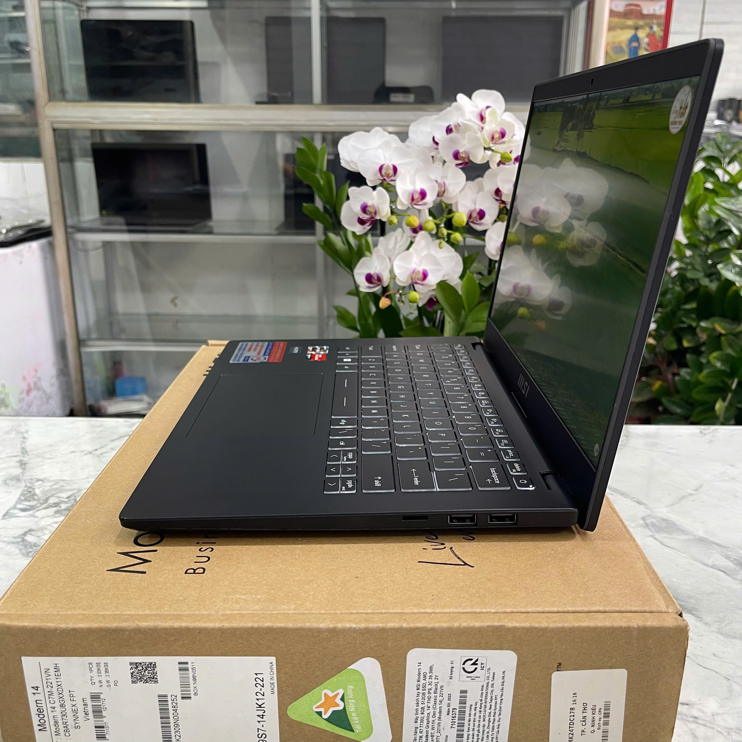 MSI Modern 14 C7M-221VN Máy Like New Ryzen 7-7730U RAM 8GB SSD 512GB Màn Hình 14.0 Inch FHD IPS 