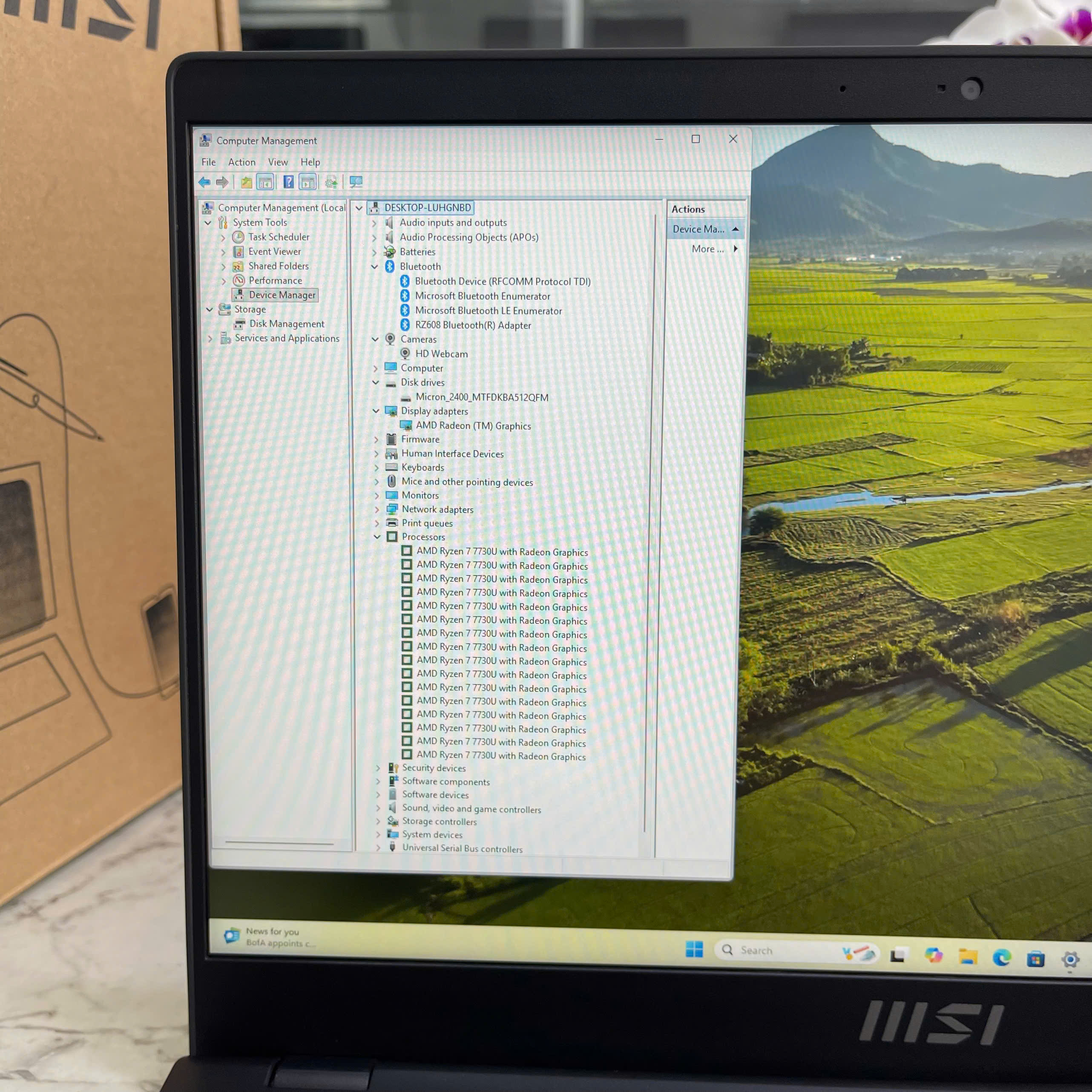 MSI Modern 14 C7M-221VN Máy Like New Ryzen 7-7730U RAM 8GB SSD 512GB Màn Hình 14.0 Inch FHD IPS 