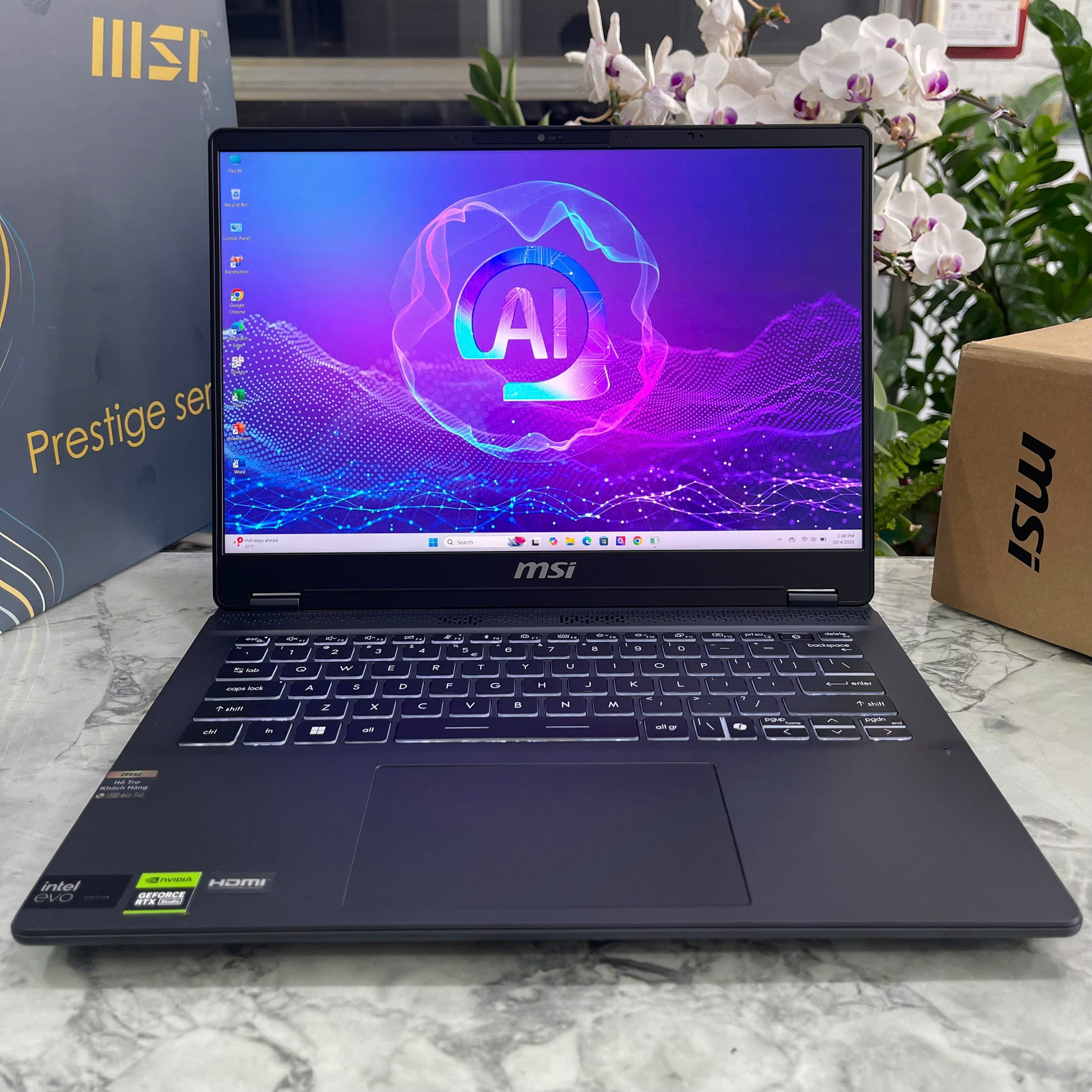 MSI Prestige 14 AI Studio C1VEG-056VN Ultra 7-155H RAM 32GB SSD 1TB RTX4050 6GB MÀN HÌNH : 14.0 INCH 2.8K 