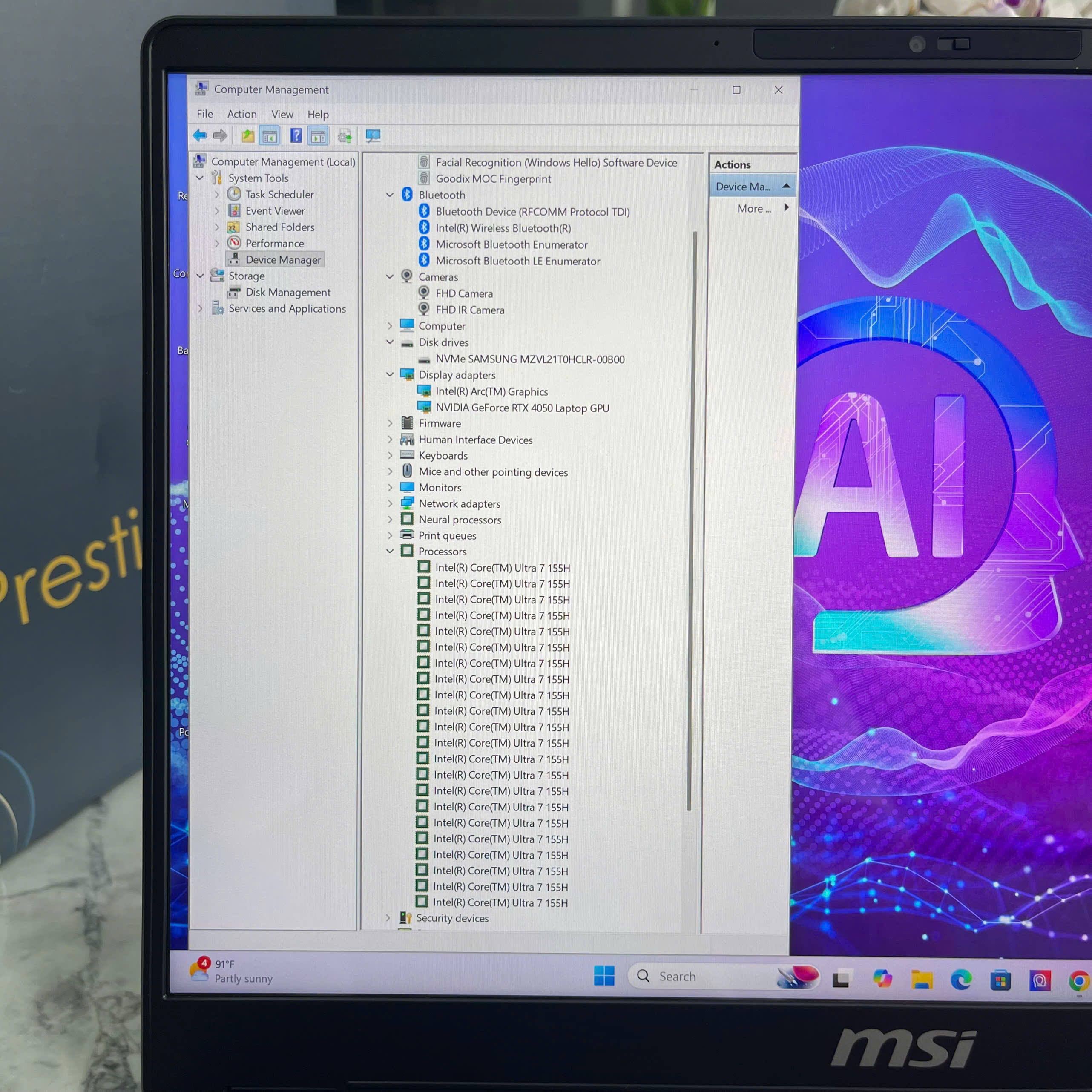 MSI Prestige 14 AI Studio C1VEG-056VN Ultra 7-155H RAM 32GB SSD 1TB RTX4050 6GB MÀN HÌNH : 14.0 INCH 2.8K 