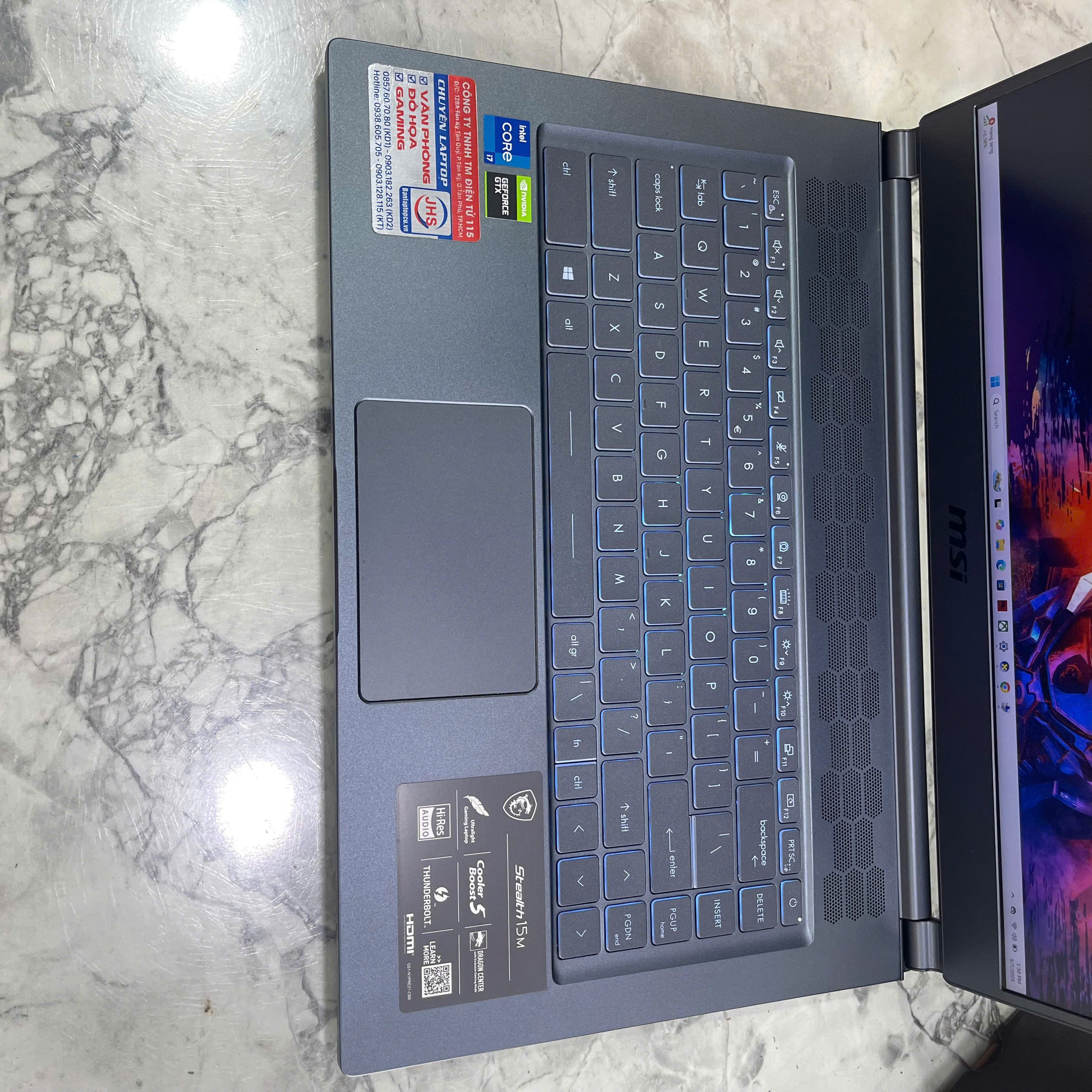 MSI Stealth 15M A11SDK Máy Likenew Core I7 -1185G7 Ram 16Gb Ssd 512Gb Màn Hình 15.6 Inch Fhd IPS 144Hz