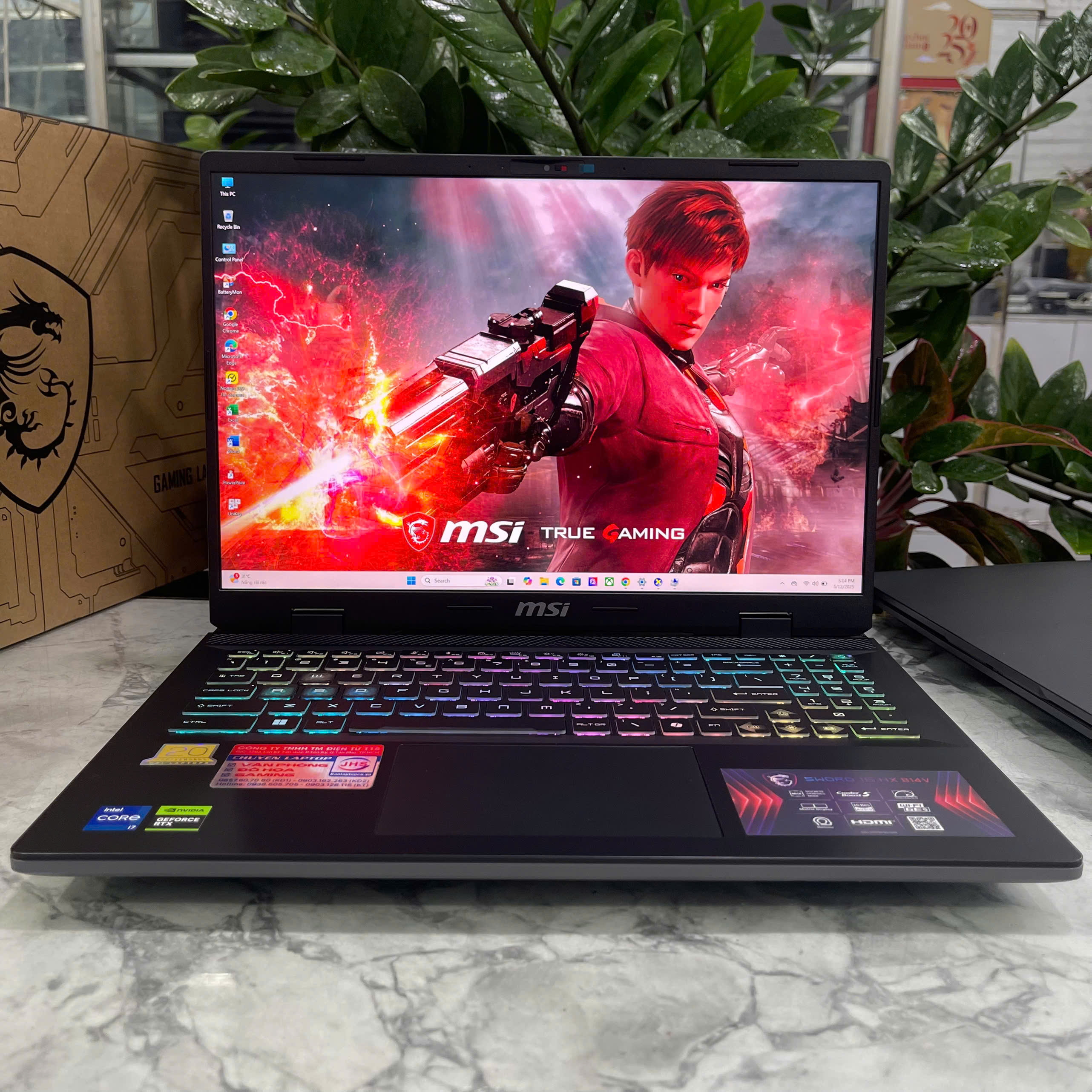  MSI Sword 16 HX B14VGKG (Máy LikeNew-BẢO HÀNH HÃNG) Core I7-14650HX  Ram 16GB Ssd 1TB Card RTX 4070 Màn Hình : 16 inch QHD+ 240Hz .PHIÊN BẢN GIỚI HẠN KỈ NIỆM 20 NĂM MSI 