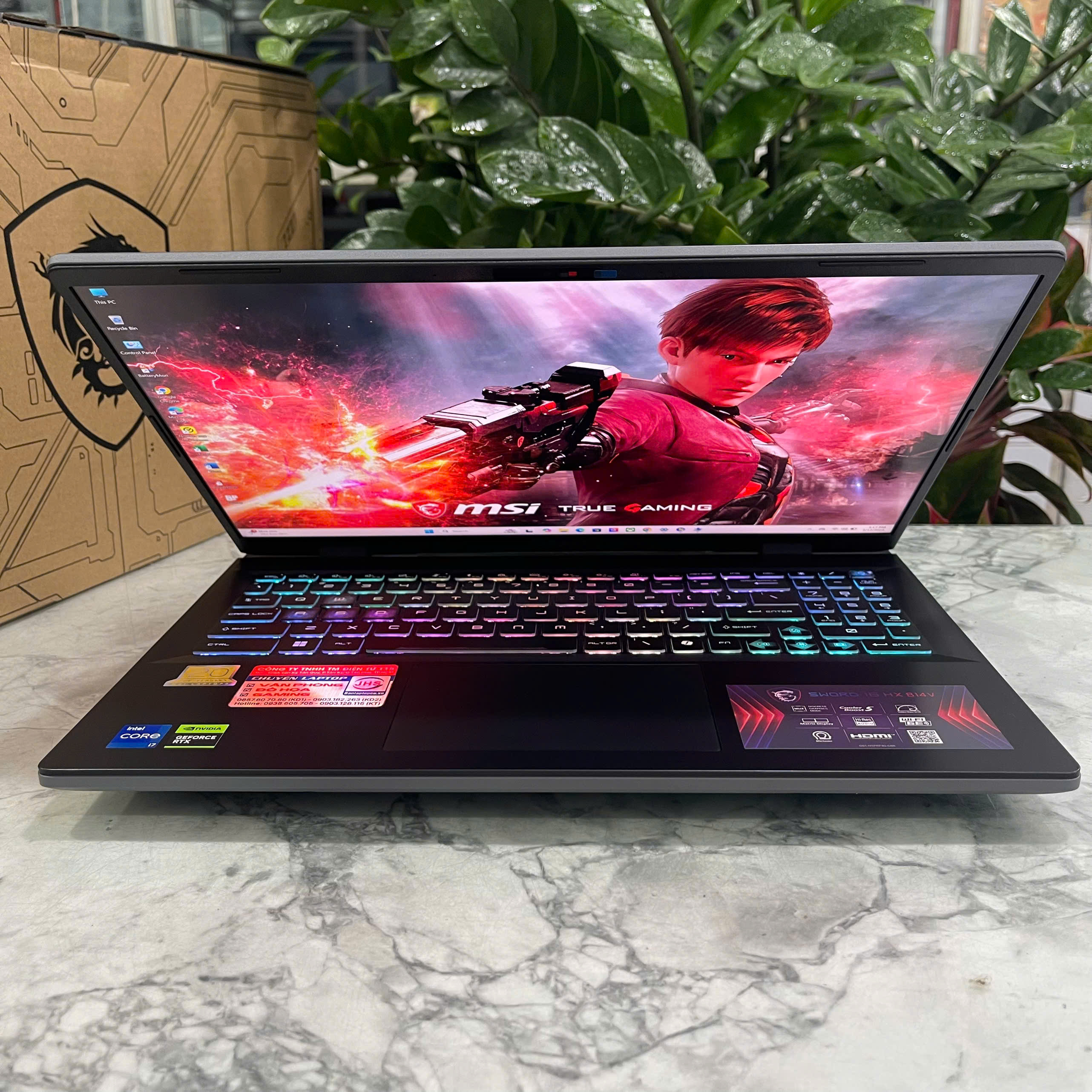  MSI Sword 16 HX B14VGKG (Máy LikeNew-BẢO HÀNH HÃNG) Core I7-14650HX  Ram 16GB Ssd 1TB Card RTX 4070 Màn Hình : 16 inch QHD+ 240Hz .PHIÊN BẢN GIỚI HẠN KỈ NIỆM 20 NĂM MSI 