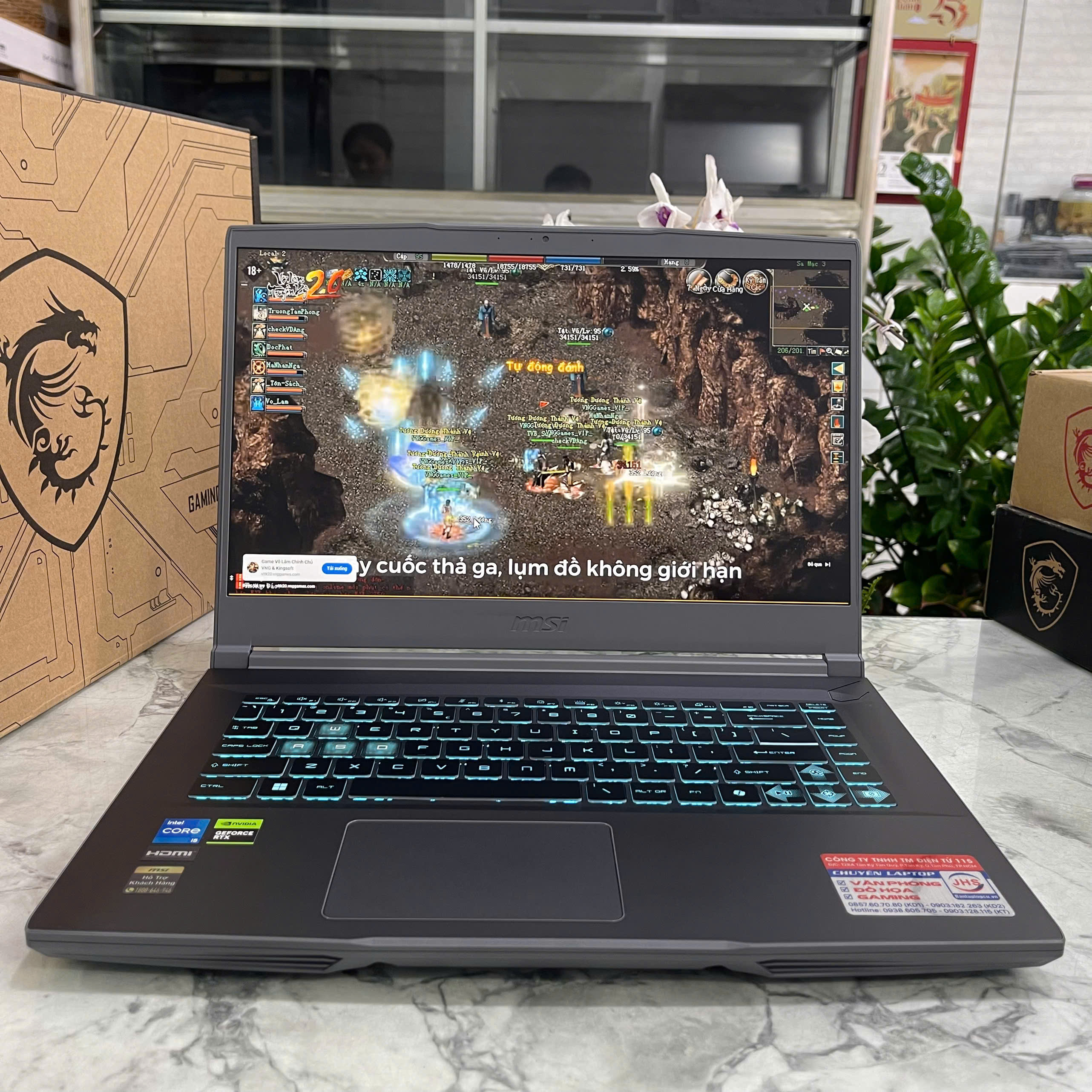  MSI Thin 15 B12UCX (LikeNew-Còn Bảo Hành Hãng ) CORE I5-12450H RAM 16GB SSD 512GB RTX 2050 4GB MÀN HÌNH 15.6'' IPS Fhd 144.Hz