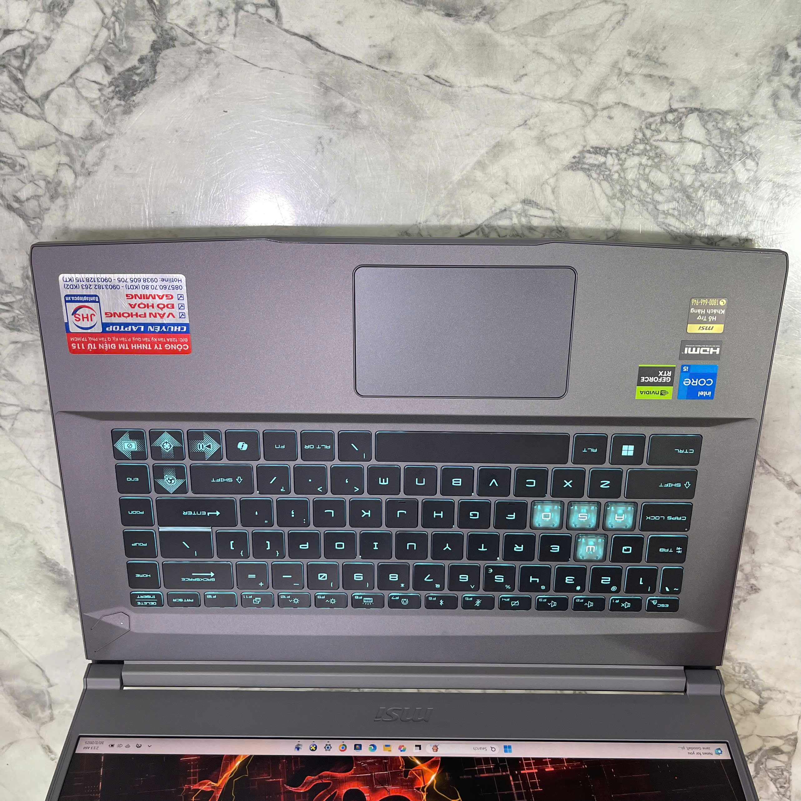 MSI Thin 15 B12UCX (LikeNew-Còn Bảo Hành Hãng ) CORE I5-12450H RAM 16GB SSD 512GB RTX 2050 4GB MÀN HÌNH 15.6'' IPS Fhd 144.Hz