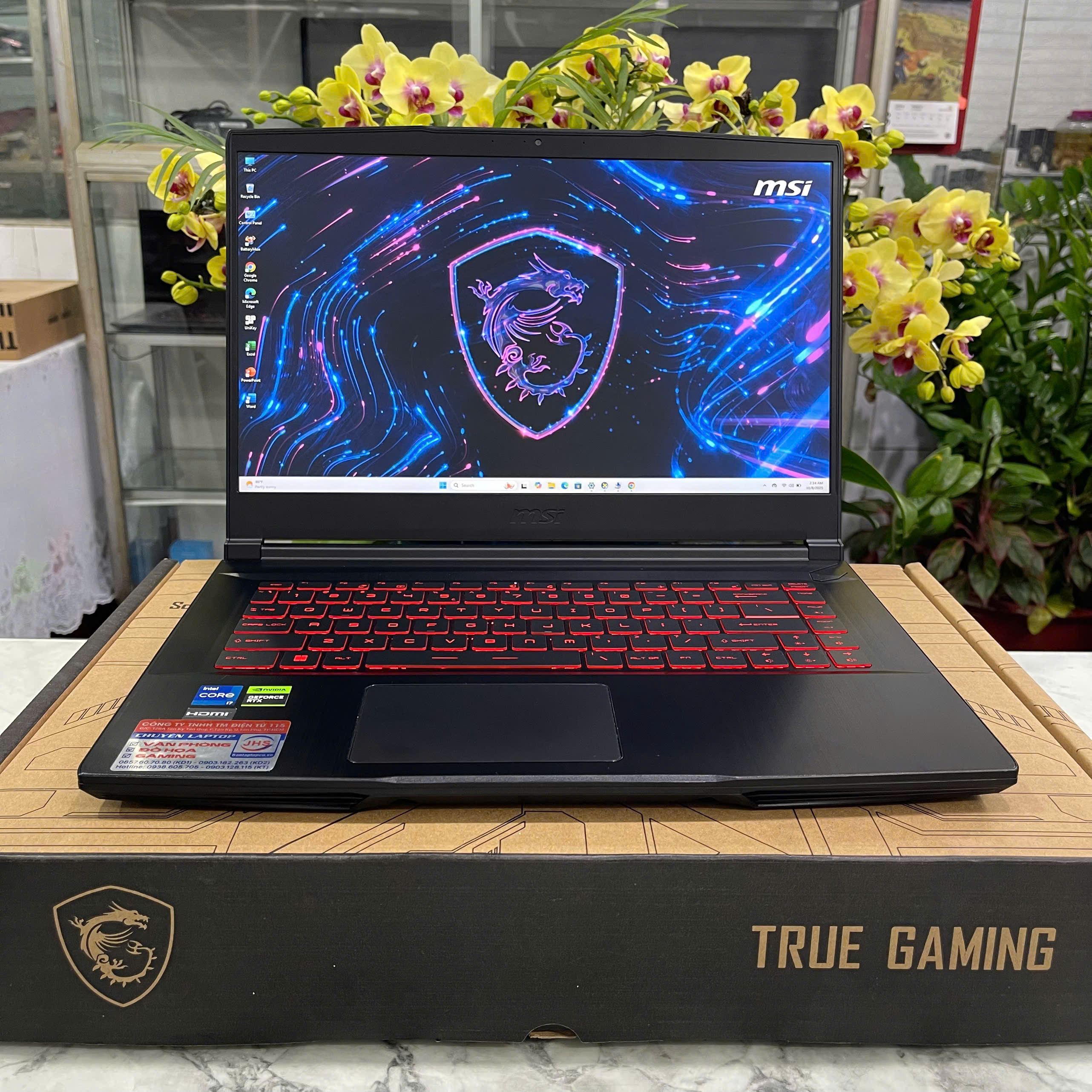 MSI Thin GF63 Thin 12UC CORE I7-12650H RAM 8GB SSD 512GB RTX 3050 4GB MÀN HÌNH 15.6'' IPS Fhd 144.Hz