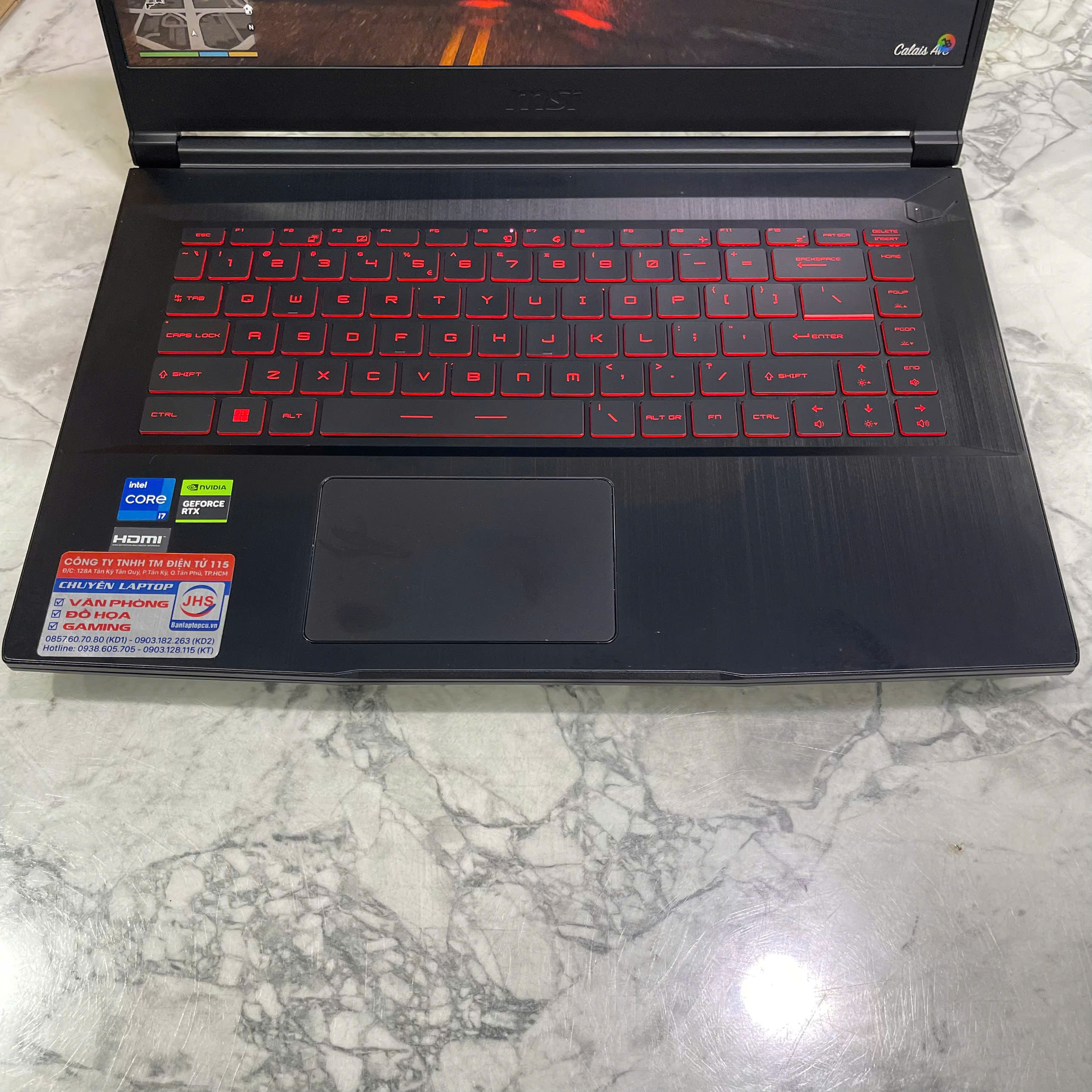 MSI Thin GF63 Thin 12UC CORE I7-12650H RAM 8GB SSD 512GB RTX 3050 4GB MÀN HÌNH 15.6'' IPS Fhd 144.Hz