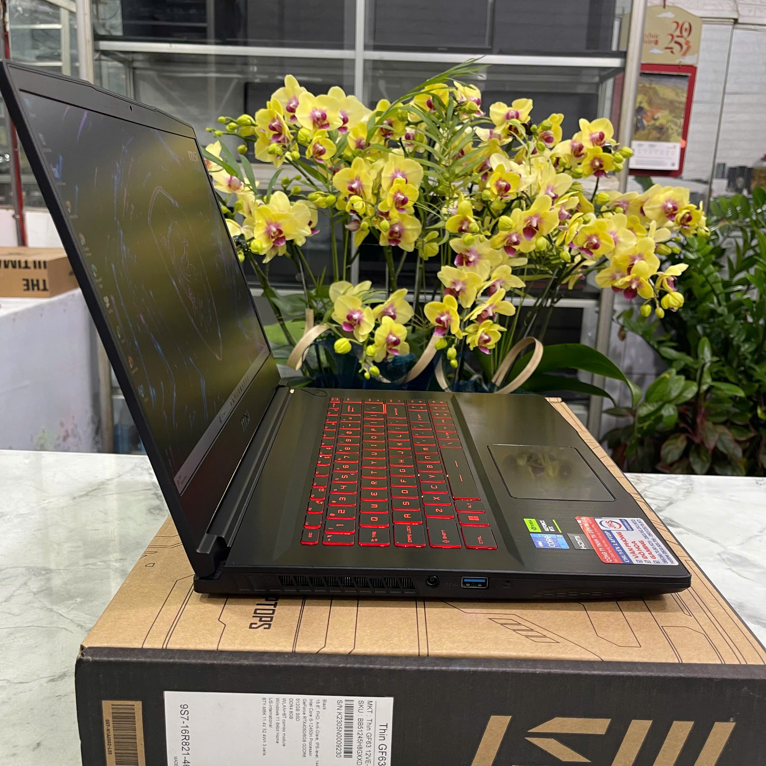 MSI Thin GF63 Thin 12UC CORE I7-12650H RAM 8GB SSD 512GB RTX 3050 4GB MÀN HÌNH 15.6'' IPS Fhd 144.Hz