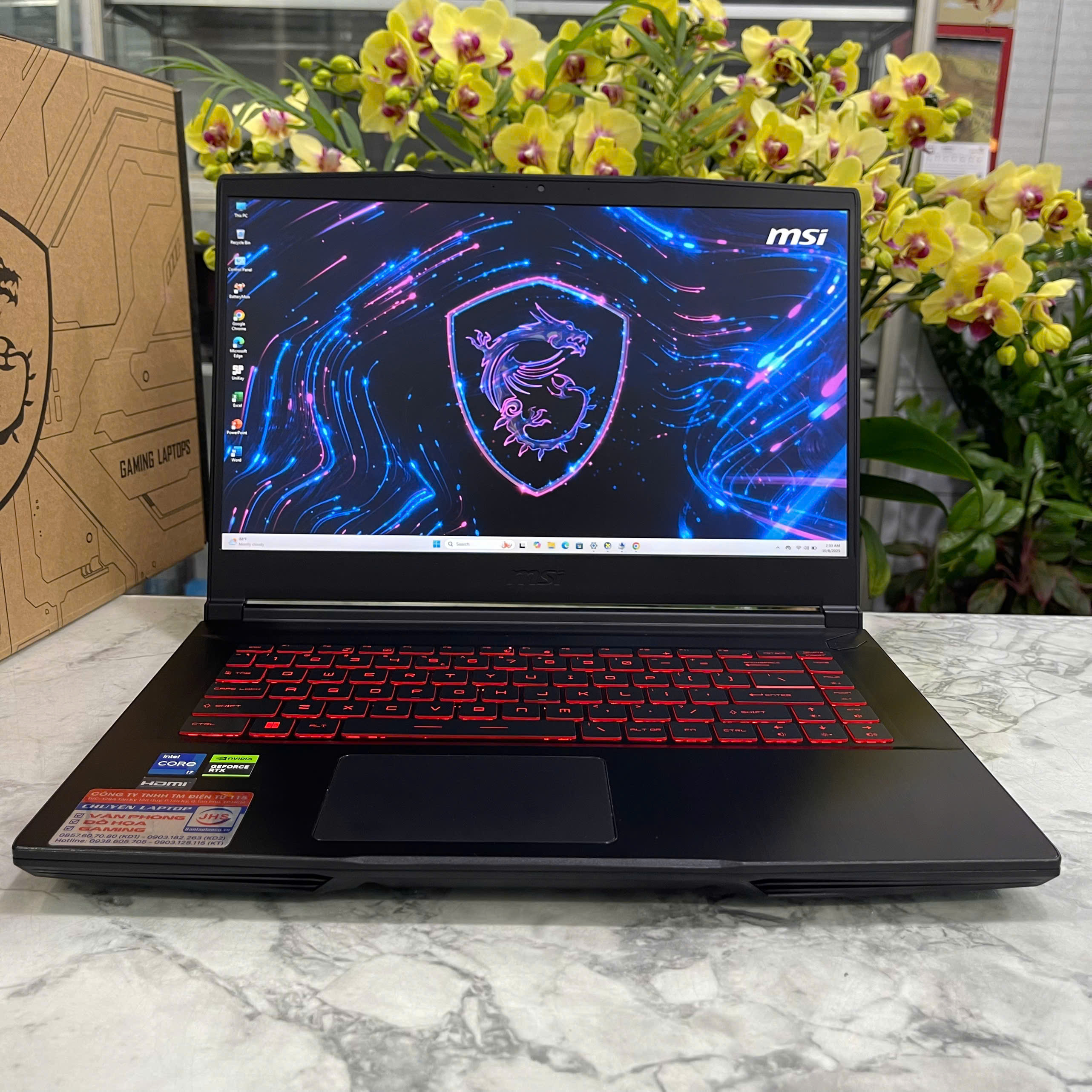 MSI Thin GF63 Thin 12UC CORE I7-12650H RAM 8GB SSD 512GB RTX 3050 4GB MÀN HÌNH 15.6'' IPS Fhd 144.Hz