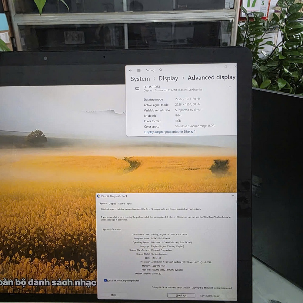 Surface Laptop 4 Black 13.5 Inch RYZEN 7 RAM 16 GB SSD 512GB 