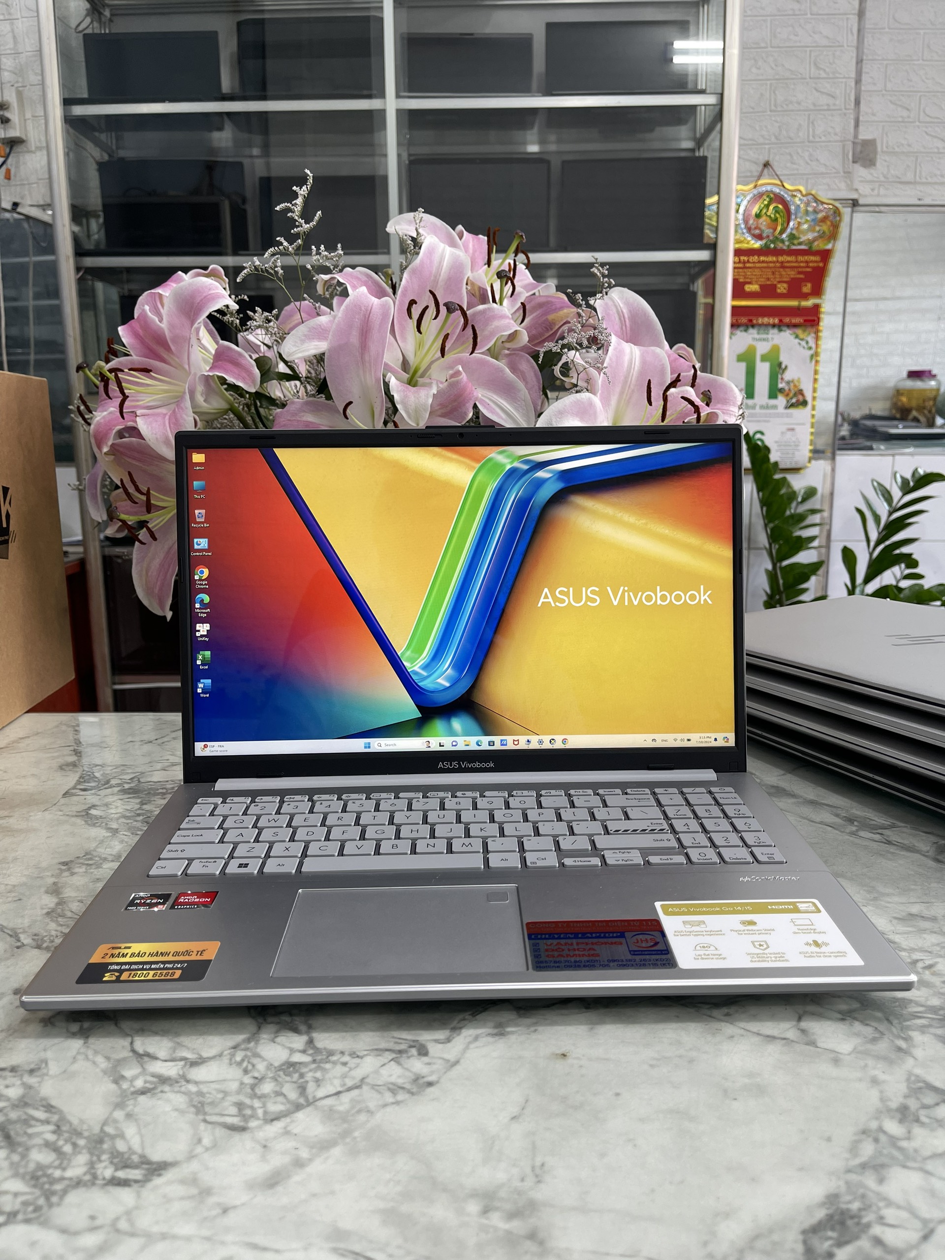 ASUS Vivobook Go 15 SẢN XUẤT 2024 TRẢ GÓP DỄ DÀNG - Asus Vivobook GO 15 E1504FA-NJ776W Ryzen 5 7520U Ram 16Gb Ssd 512Gb Màn Hình 15.6'' Fhd IPS