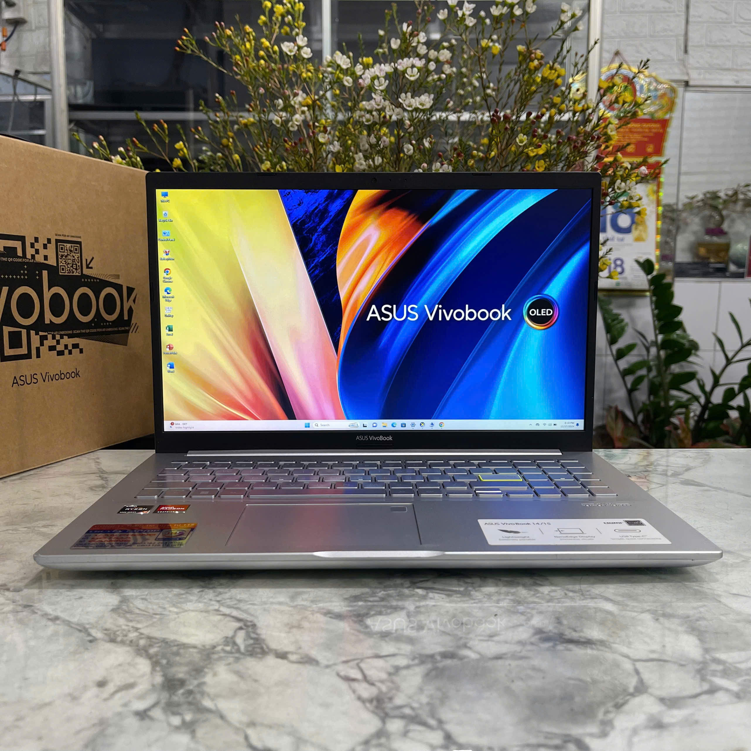 Asus VivoBook M513UA Ryzen 7-5700U Ram 16Gb Ssd 512Gb Màn Hình : 15.6 Inch FHD IPS