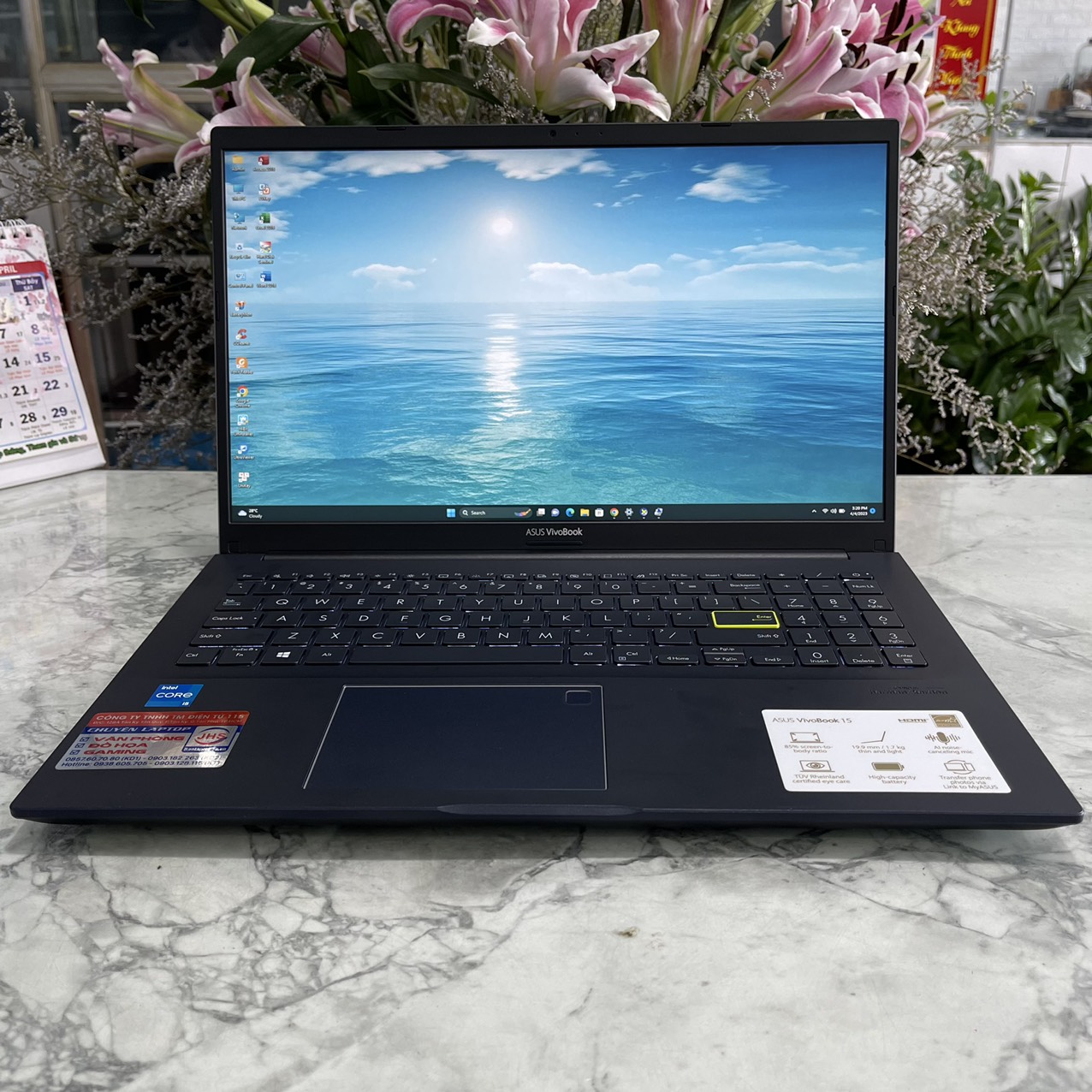 Asus Vivobook X513EA-BQ2108T Core I5-1135G7 Ram 8gb Ssd 512gb Màn Hình 15.6 Inch IPS Fhd